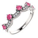 Buy Platinum Pink Tourmaline & .06 Carat Diamond Crown Ring