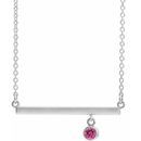Pink Tourmaline Necklace in Platinum Pink Tourmaline Bezel-Set 18