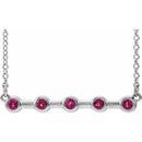 Pink Tourmaline Necklace in Platinum Pink Tourmaline Bezel-Set Bar 18