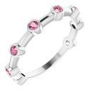 Pink Tourmaline Ring in Platinum Pink Tourmaline Bezel-Set Bar Ring
