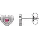 Pink Tourmaline Earrings in Platinum Pink Tourmaline Heart Earrings