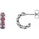 Pink Tourmaline Earrings in Platinum Pink Tourmaline Hoop Earrings