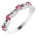 Pink Tourmaline Ring in Platinum Pink Tourmaline Stackable Link Ring