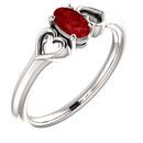 Genuine Platinum Ruby Youth Heart Ring