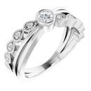 Genuine Sapphire Ring in Platinum Sapphire & .05 Carat Diamond Ring