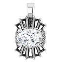 Genuine Sapphire Pendant in Platinum Sapphire & 1/3 Carat Diamond Pendant