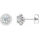 Genuine Sapphire Earrings in Platinum Sapphire & 1/4 Carat Diamond Earrings