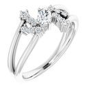 Genuine Sapphire Ring in Platinum Sapphire & 1/8 Carat Diamond Bypass Ring