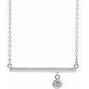 Genuine Sapphire Necklace in Platinum Sapphire Bezel-Set 16