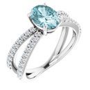 Genuine Topaz Ring in Platinum Sky Genuine Topaz & 1/3 Carat Diamond Ring