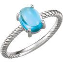 Buy Platinum Swiss Blue Topaz Cabochon Ring