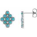 Genuine Turquoise Earrings in Platinum Turquoise & .03 Carat Diamond Geometric Earrings