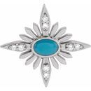 Genuine Turquoise Pendant in Platinum Turquoise & .08 Carat Diamond Celestial Pendant