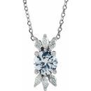 Genuine Sapphire Necklace in Platinum White Sapphire & 1/4 Carat Diamond 16-18