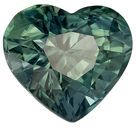 Popular Blue Green Sapphire Gemstone 1.11 carats, Heart Cut, 6.3 x 5.9 mm, with AfricaGems Certificate