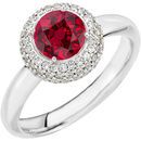 Popular Low Price on 1 carat 6mm Genuine GEM Quality Ruby & Diamond 14 KT White Gold Ring for SALE