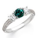 Radiant GEM Grade Round 0.55 carat Alexandrite Gemstone Engagement Ring With Diamond Accents
