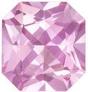 Rare No Heat Pink Sapphire Gemstone in Radiant Cut, 0.87 carats, Medium Baby Pink, 5.85 x 5.45 x 3.19 mm