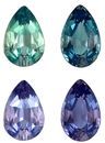 Rare Pair Alexandrite Gemstones 0.64 carats, Pear Cut, 5.4 x 3.5 mm, with AfricaGems Certificate