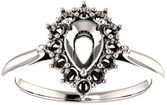 Regal Halo Style Engagment Ring for Pear Gemstone Size 7 x 5mm to 12 x 8mm