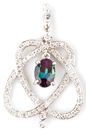 Romantic Natural Alexandrite and Diamond Pendant With Interwoven Hearts in 14k White Gold  - 0.7 carats, 6.47 x 4.68 mm