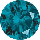 Round Teal Blue Enhanced Diamond