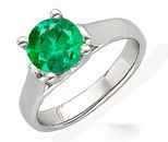 Simply Breathtaking Bright Vivid 1 carat Natural GEM 6mm Emerald Solitaire Gemstone Ring With Chunky 14k Gold Band