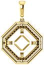 Solitaire Accented Pendant Mounting for Asscher Gemstone Size 5mm to 10mm
