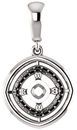 Solitaire Accented Pendant Mounting for Cushion Gemstone Size 5mm to 15mm
