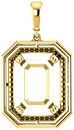 Solitaire Accented Pendant Mounting for Emerald Gemstone Size 5 x 3mm to 16 x 12mm