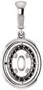 Solitaire Accented Pendant Mounting for Oval Gemstone Size 6 x 4mm to 16 x 12mm