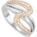 Diamond Ring in Split Shank 14 Karat & Rose Gold.33 Carat Diamond Ring