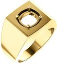 Square Face Solitaire Men's Ring Mounting for Cushion Gemstone Size 5mm to 8mm