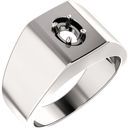 Square Face Solitaire Men's Ring Mounting for Oval Gemstone Size 6 x 4mm to 10 x 8mm