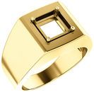 Square Face Solitaire Men's Ring Mounting for Square Gemstone Size 4mm to 7mm