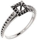 Square Halo Style Engagement Ring Mounting for 4mm  9mm Center