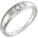 Genuine Sterling Silver .05 Carat Diamond Starburst Ring