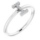 Sterling Silver .05 Carat Weight Diamond Initial I Ring