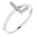 Sterling Silver .05 Carat Weight Diamond Initial L Ring