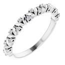 Genuine Diamond Ring in Sterling Silver .07 Carat Diamond Leaf Stackable Ring