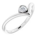 Genuine Diamond Ring in Sterling Silver 1/10 Carat Diamond Solitaire Bezel-Set 