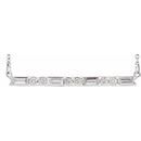 Real Diamond Necklace in Sterling Silver 1/2 Carat Diamond Bar 16-18