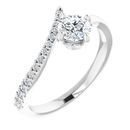 Genuine Diamond Ring in Sterling Silver 1/2 Carat Diamond Bypass Ring