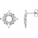 Natural Diamond Earrings in Sterling Silver 1/2 Carat Diamond Celestial-Inspired Drop Earrings