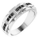 Genuine Diamond Ring in Sterling Silver 1/3 Carat Black Diamond Pattern Ring