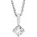 Real Diamond Necklace in Sterling Silver 1/4 Carat Diamond Solitaire 16-18