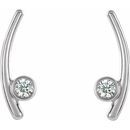 Natural Diamond Earrings in Sterling Silver 1/5 Carat Diamond Ear Climbers