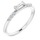 Genuine Diamond Ring in Sterling Silver 1/5 Carat Diamond Stackable Accented Ring