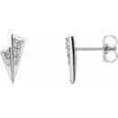 Natural Diamond Earrings in Sterling Silver 1/6 Carat Diamond Geometric Earrings