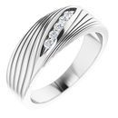 Genuine Diamond Ring in Sterling Silver 1/6 Carat Diamond Men's Ring